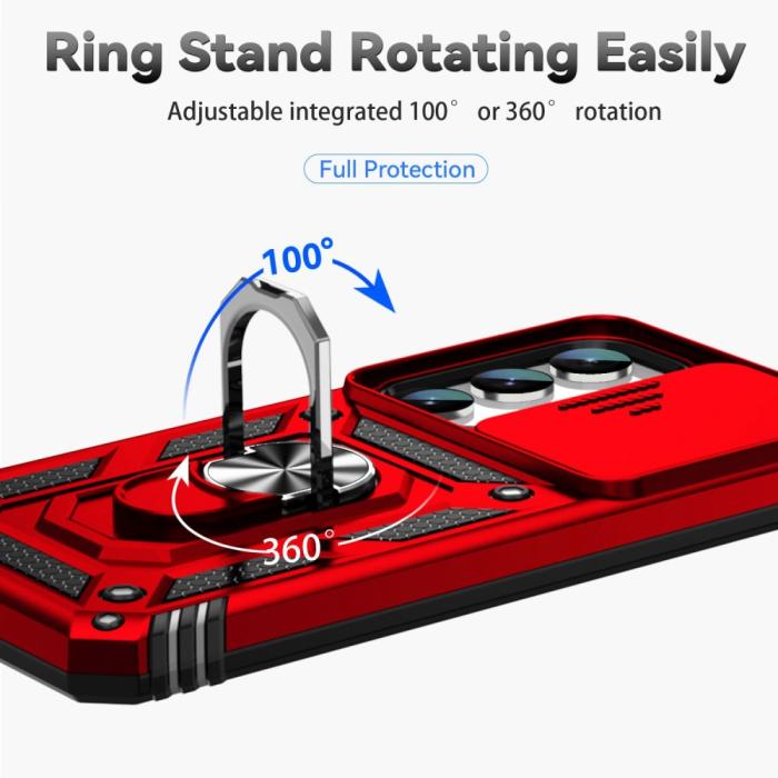Bild 5,  Samsung Galaxy S23 Skal Hybrid CamShield Ring Röd - Teknikhallen.se