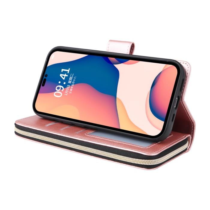 Bild 5,  iPhone 14 Pro Fodral 9-Kort Multifunktionell Roséguld - Teknikhallen.se
