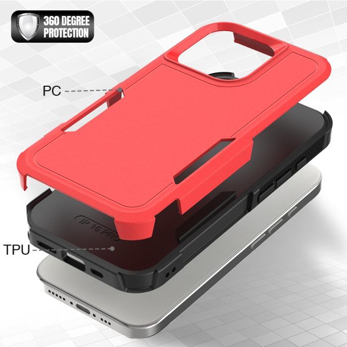 Bild 2,  iPhone 16 Pro Skal Extreme Shockproof Röd - Teknikhallen.se