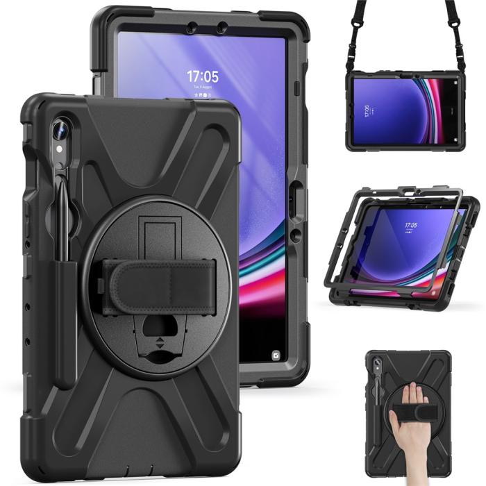 Bild 3,  Galaxy Tab S10 Lite/S10 FE/S9 FE/S9/S8/S7 Skal 360° Hybrid Svart - Teknikhallen.se
