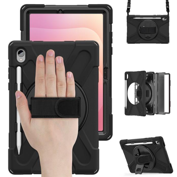 Bild 2,  Samsung Galaxy Tab S11 Skal Shockproof Hybrid Kickstand Svart - Teknikhallen.se