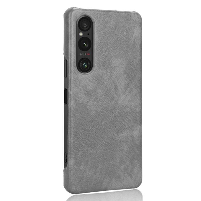 Bild 2,  Sony Xperia 1 V Skal Slim Läder Grå - Teknikhallen.se
