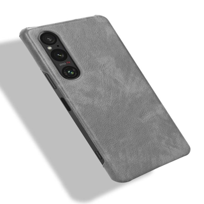 Bild 3,  Sony Xperia 1 V Skal Slim Läder Grå - Teknikhallen.se