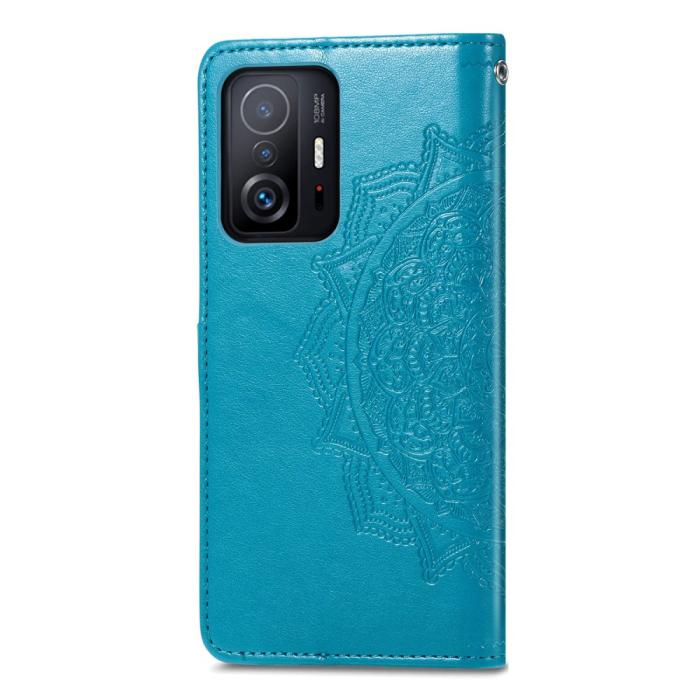 Bild 3,  Xiaomi 11T / 11T Pro Fodral Läder Mandala Blå - Teknikhallen.se