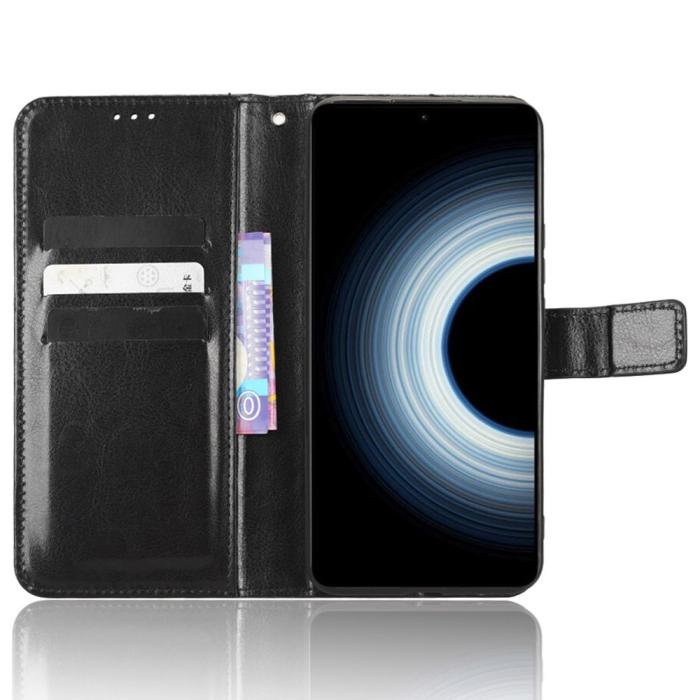 Bild 2,  Xiaomi 12T / 12T Pro Fodral Crazy Horse Läder Svart - Teknikhallen.se
