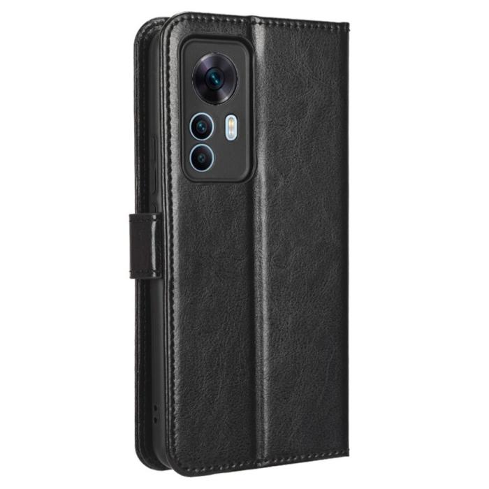 Bild 6,  Xiaomi 12T / 12T Pro Fodral Crazy Horse Läder Svart - Teknikhallen.se