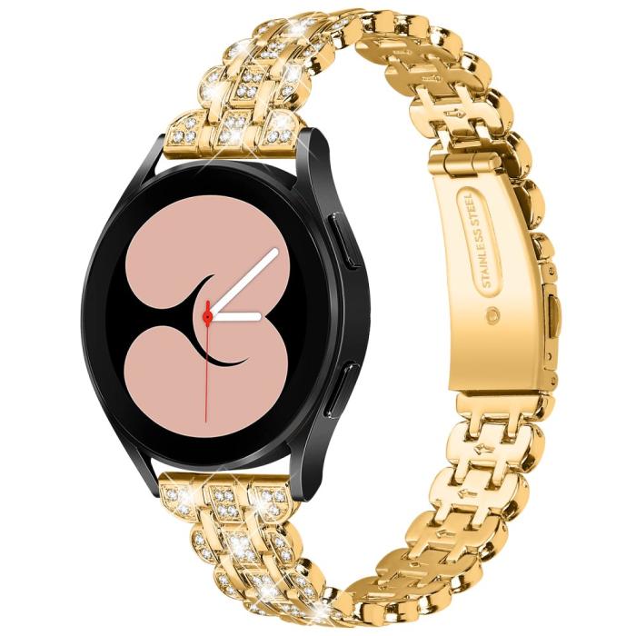 Bild 2,  Galaxy Watch FE 40 mm Armband Metall Bling Guld - Teknikhallen.se