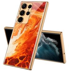 GKK GKK Galaxy S24 Ultra Skal H&auml;rdat Glas Electroplate R&ouml;d Agat - Teknikhallen.se