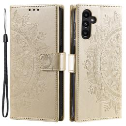  Samsung Galaxy A34 5G Fodral Mandala Läder Guld - Teknikhallen.se