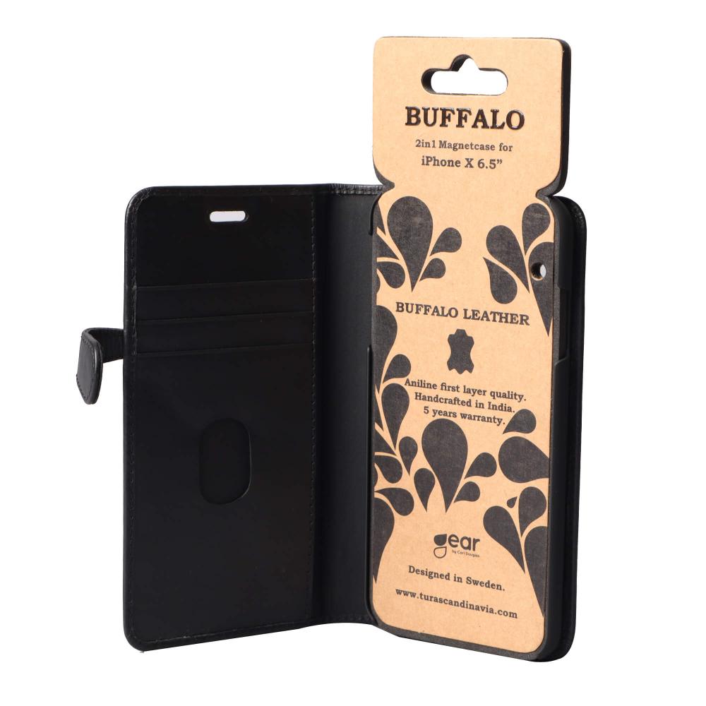 Buffalo Buffalo iPhone Xs Max Fodral 2in1 Äkta Läder Svart - Teknikhallen.se