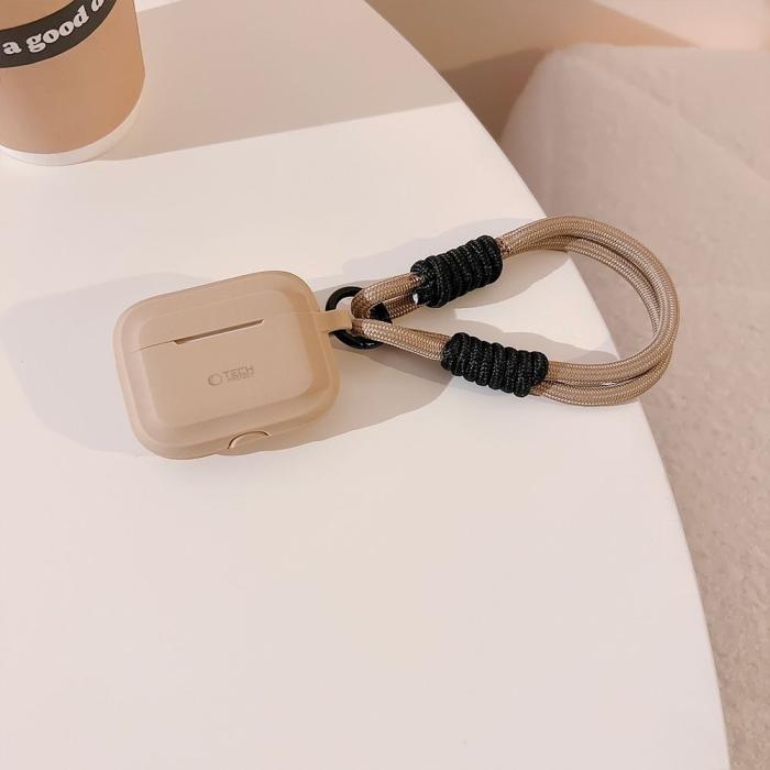 Bild 3, Tech-Protect Tech-Protect AirPods Pro 1/2 Skal Silikon Rope Caffe Latte - Teknikhallen.se