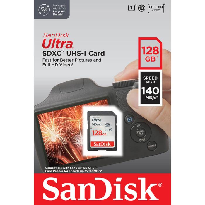 Bild 2, SanDisk SanDisk SDXC Ultra 128GB 140MB/s Minneskort - Teknikhallen.se