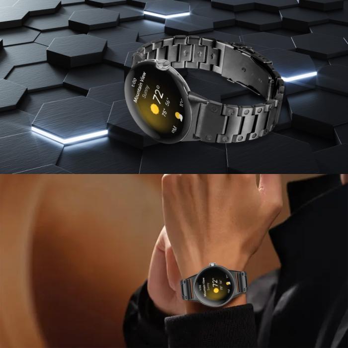 Bild 6,  Lyxigt Metallarmband Google Pixel Watch / Watch 2 Svart - Teknikhallen.se