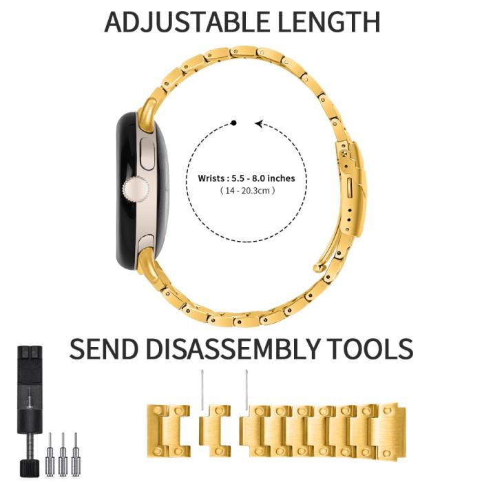 Bild 4,  Lyxigt Metallarmband Google Pixel Watch / Watch 2 Guld - Teknikhallen.se