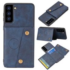  Samsung Galaxy S21 FE Skal Med Kortfack Och Magnet Bl&aring; - Teknikhallen.se