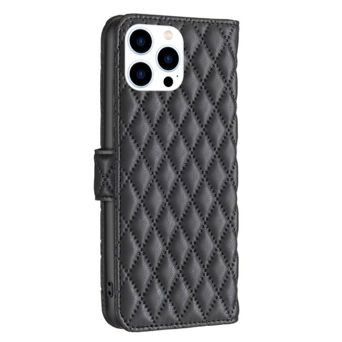 Bild 5,  iPhone 16 Pro Fodral Diamond Läder Svart - Teknikhallen.se