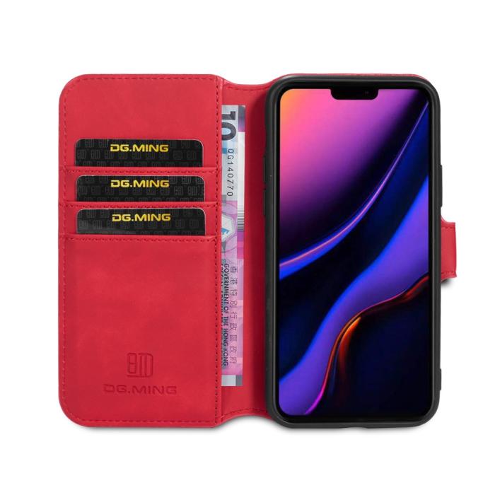 Bild 5, DG.MING DG.MING iPhone 11 Pro Fodral Retro Läder Röd - Teknikhallen.se
