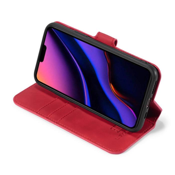 Bild 6, DG.MING DG.MING iPhone 11 Pro Fodral Retro Läder Röd - Teknikhallen.se