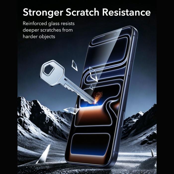 Bild 6, ESR ESR iPhone 18 Pro Max/17 Pro Max 2-PACK Skärmskydd Amorite Härdat Glas - Teknikhallen.se