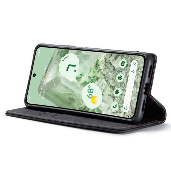 Bild 3, CASEME CASEME Google Pixel 8A Fodral Flip Retro Läder Svart - Teknikhallen.se