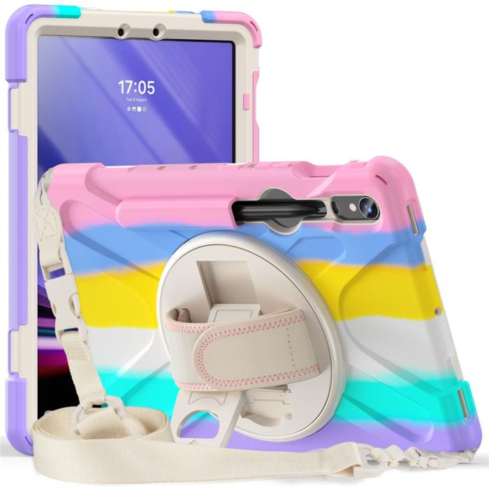 Bild 2,  Galaxy Tab S10 Lite/S10 FE/S9 FE/S9/S8/S7 Skal 360° Hybrid Rainbow - Teknikhallen.se