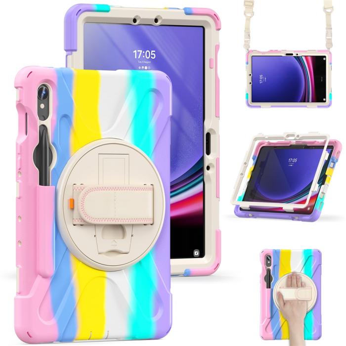 Bild 3,  Galaxy Tab S10 Lite/S10 FE/S9 FE/S9/S8/S7 Skal 360° Hybrid Rainbow - Teknikhallen.se