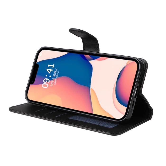 Bild 5,  iPhone 14 Pro Fodral Flip Läder Svart - Teknikhallen.se