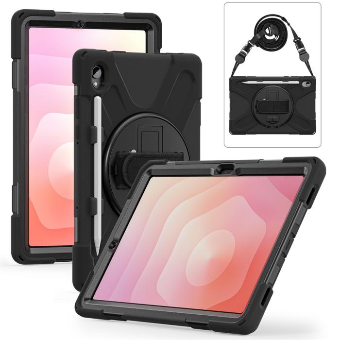 Bild 4,  Samsung Galaxy Tab S11 Skal Shockproof Hybrid Kickstand Svart - Teknikhallen.se