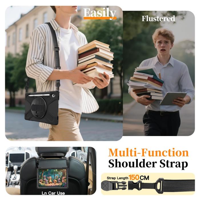 Bild 6,  Samsung Galaxy Tab S11 Skal Shockproof Hybrid Kickstand Svart - Teknikhallen.se