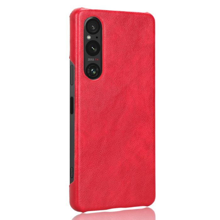 Bild 2,  Sony Xperia 1 V Skal Slim Läder Röd - Teknikhallen.se
