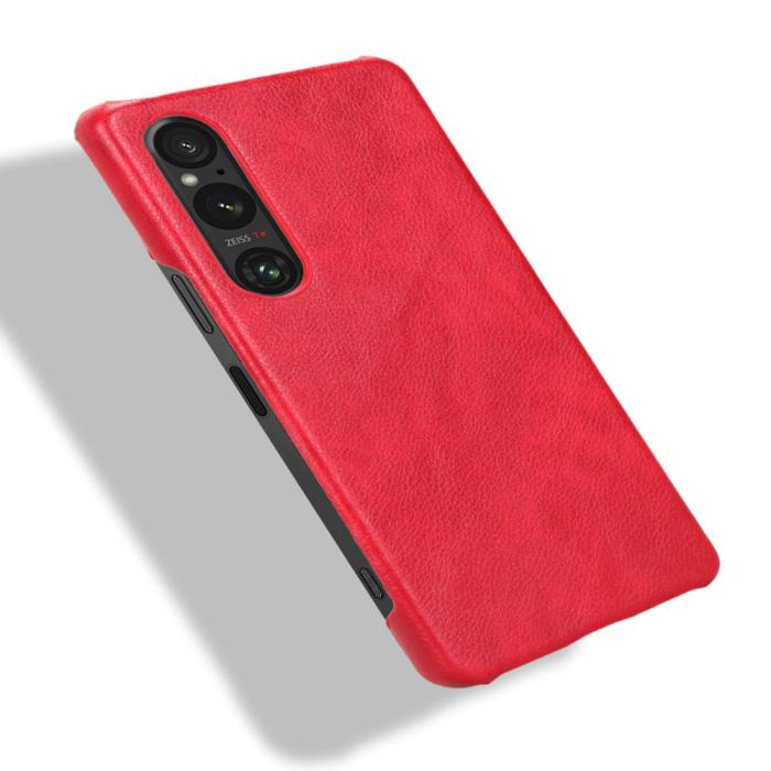 Bild 3,  Sony Xperia 1 V Skal Slim Läder Röd - Teknikhallen.se