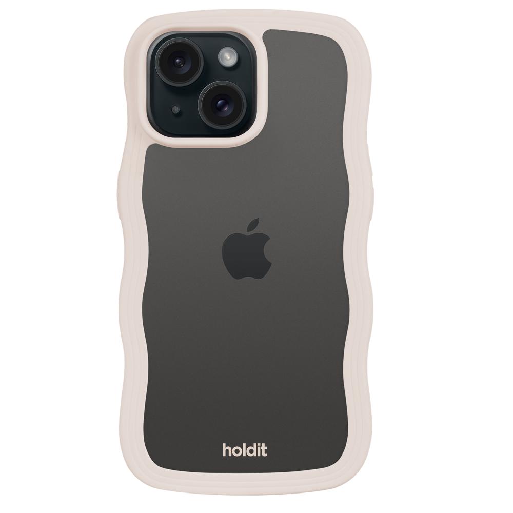 holdit holdit iPhone 15/14/13 Skal Wavy Light Beige Transparent - Teknikhallen.se