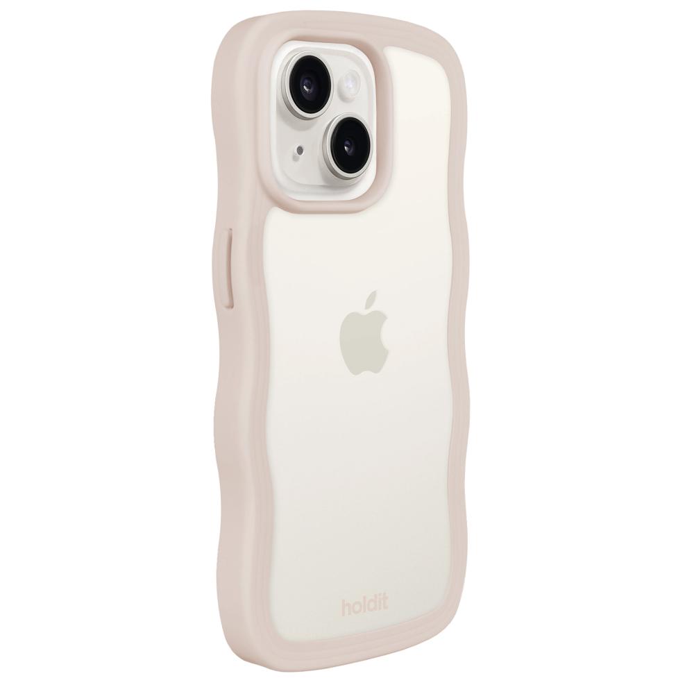 holdit holdit iPhone 15/14/13 Skal Wavy Light Beige Transparent - Teknikhallen.se