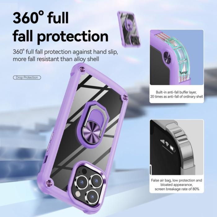 Bild 5,  iPhone 15 Pro Max Skal Shockproof Ring Hybrid Lila - Teknikhallen.se