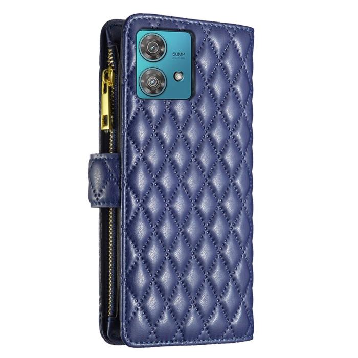 Bild 6, BINFEN BINFEN Motorola Edge 40 Neo 5G Fodral Multifunktionell Diamond Blå - Teknikhallen.se