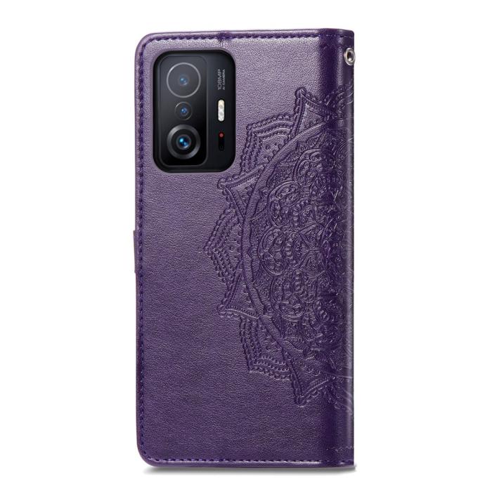 Bild 3,  Xiaomi 11T / 11T Pro Fodral Läder Mandala Lila - Teknikhallen.se