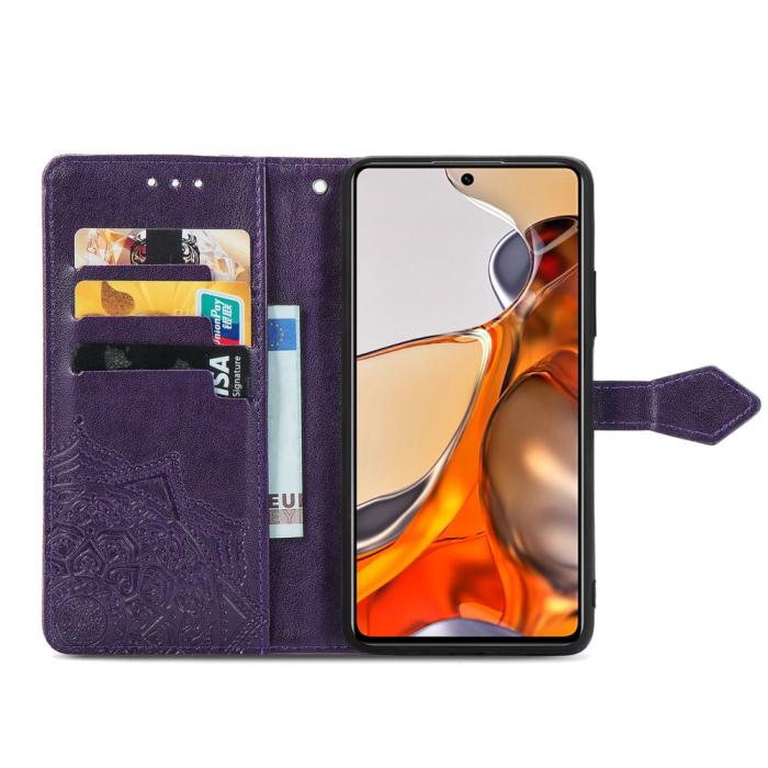 Bild 4,  Xiaomi 11T / 11T Pro Fodral Läder Mandala Lila - Teknikhallen.se