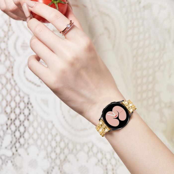 Bild 4,  Galaxy Watch FE 40 mm Armband Metall Bling Guld - Teknikhallen.se