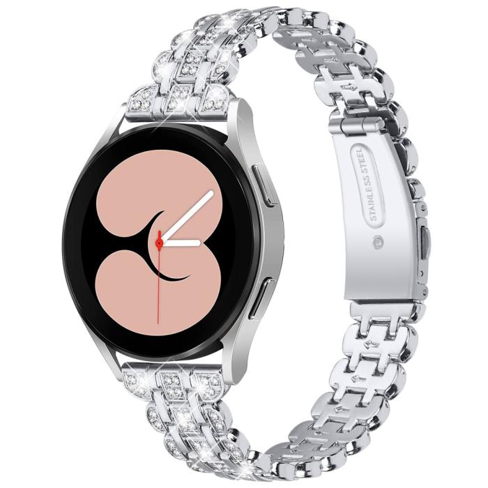 Bild 2,  Galaxy Watch FE 40 mm Armband Metall Bling Silver - Teknikhallen.se