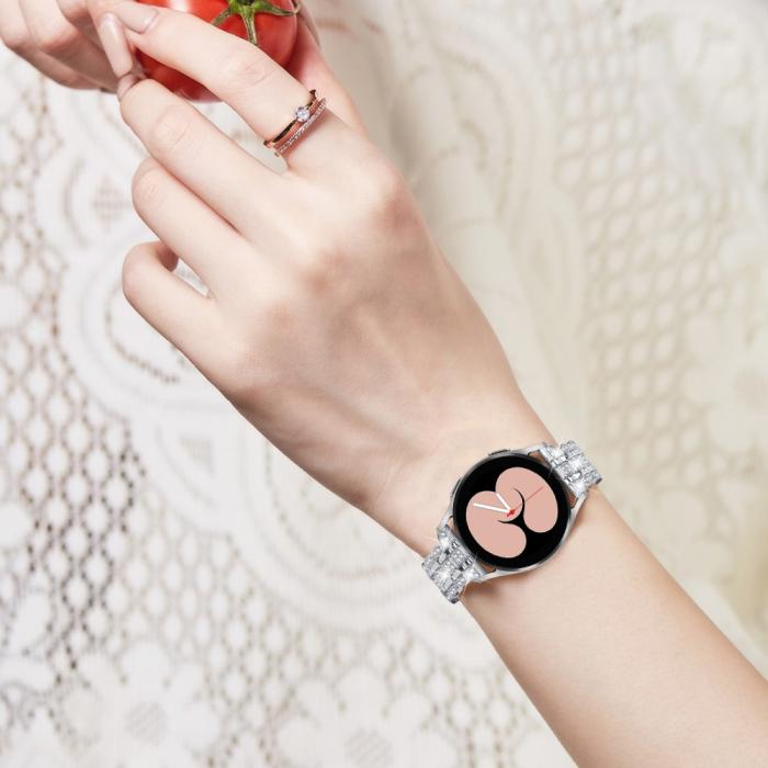 Bild 4,  Galaxy Watch FE 40 mm Armband Metall Bling Silver - Teknikhallen.se