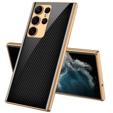 GKK GKK Galaxy S24 Ultra Skal H&auml;rdat Glas Electroplate Kolfiber Textur - Teknikhallen.se