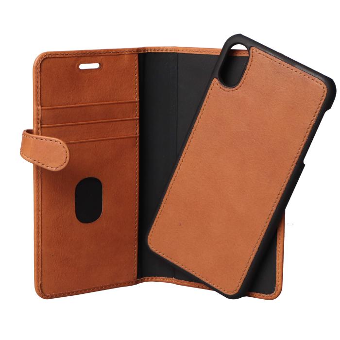 Bild 4, Buffalo Buffalo iPhone Xs Max Fodral 2in1 Äkta Läder Congac - Teknikhallen.se