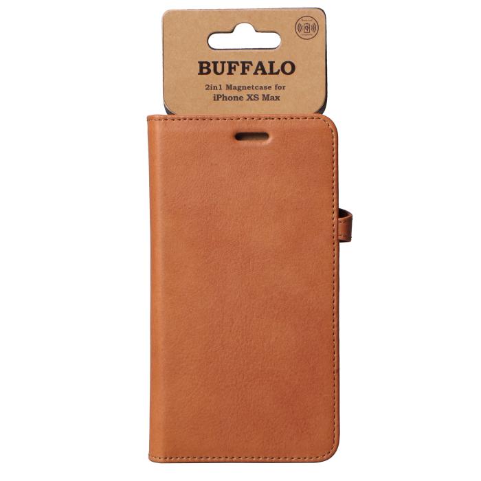 Bild 2, Buffalo Buffalo iPhone Xs Max Fodral 2in1 Äkta Läder Congac - Teknikhallen.se