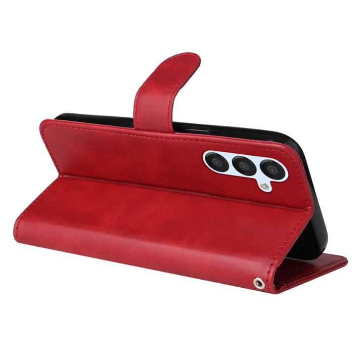 Bild 4,  Samsung Galaxy A34 5G Fodral Läder Röd - Teknikhallen.se