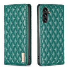 BINFEN BINFEN Galaxy A35 5G Fodral Flip Diamond L&auml;der Gr&ouml;n - Teknikhallen.se