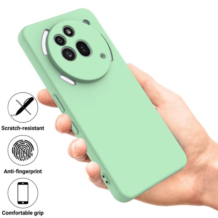 Bild 2,  Nothing Phone 3a Pro Skal Liquid Silikon Med Strap Grön - Teknikhallen.se