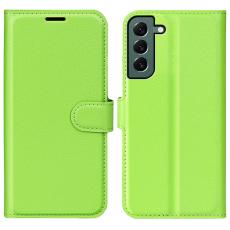  Samsung Galaxy S23 Plus Fodral Litchi L&auml;der Gr&ouml;n - Teknikhallen.se