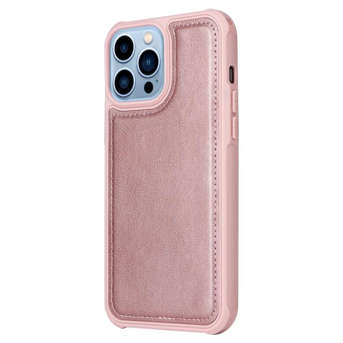 Bild 4,  iPhone 13 Pro Max Fodral/Skal 2in1 Magnet Multifunktionellt Roséguld - Teknikhallen.se