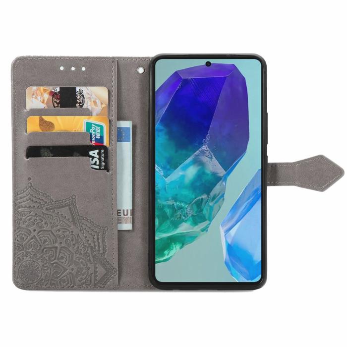 Bild 2,  Samsung Galaxy A16 Fodral Med Mandala Tryck Grå - Teknikhallen.se