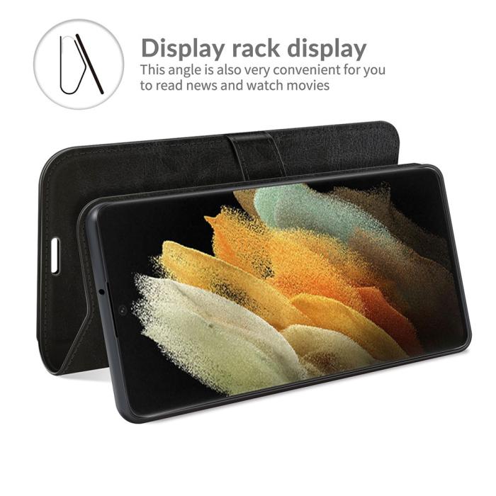 Bild 6,  Samsung Galaxy S22 Ultra Fodral Crazy Horse Svart - Teknikhallen.se